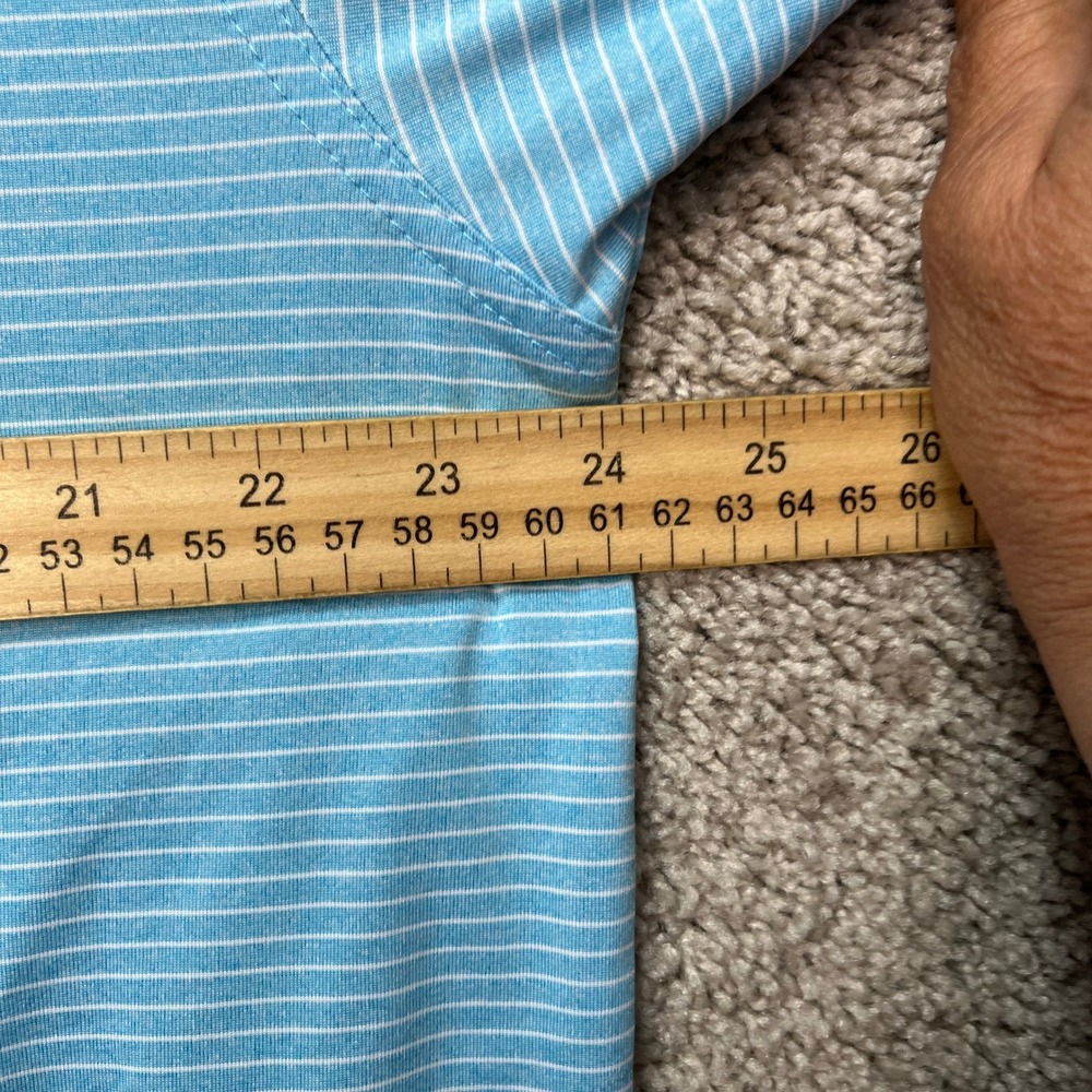 Callaway Polo Shirt Mens XL Blue Striped Short Sleeve 3 Button Placket Opti-Dri - Picture 7 of 9